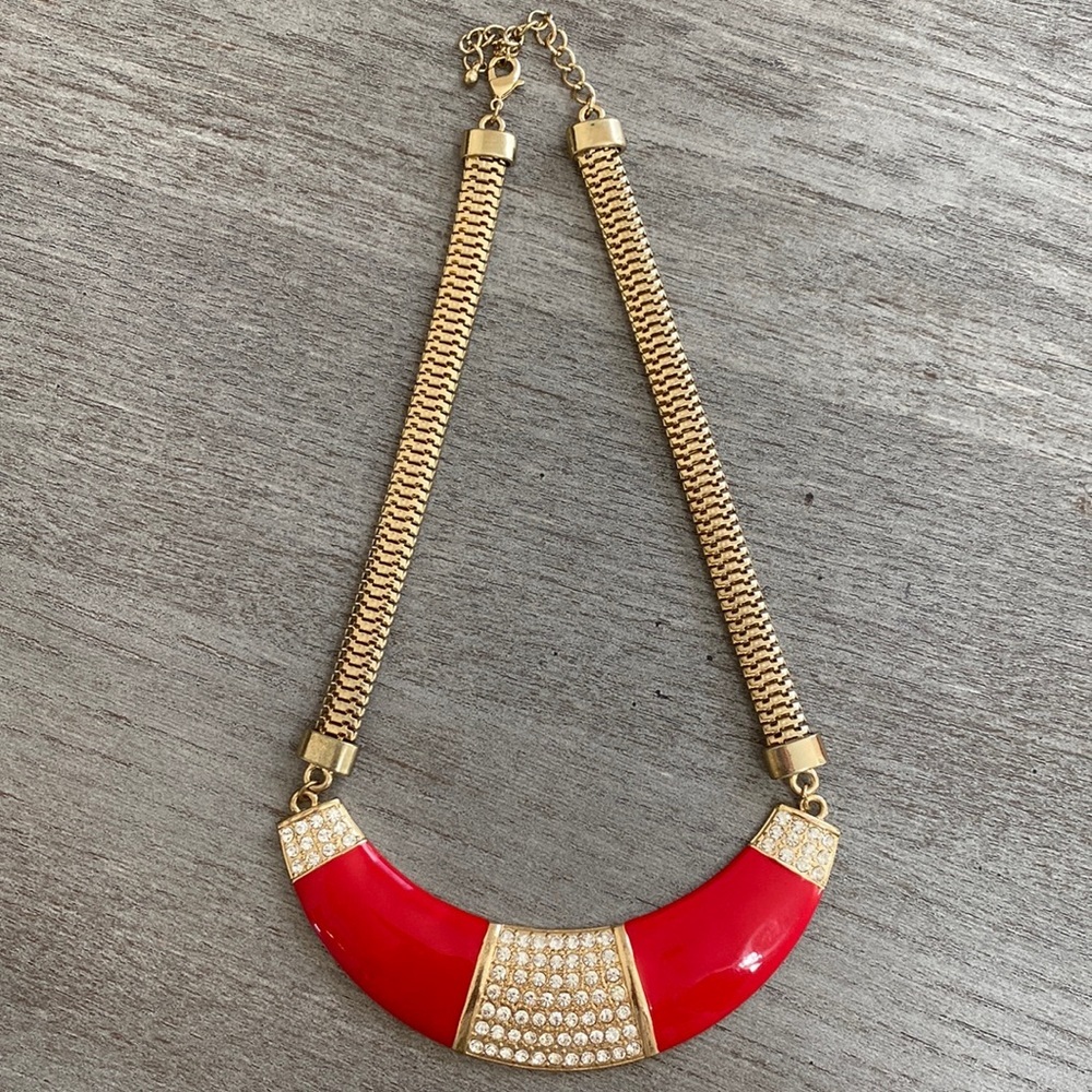 NEW Red & Gold Necklace